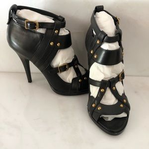 Gucci black strappy heels